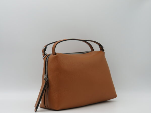 GIANNI CHIARINI BAULETTO BOMBATO MANO/TRACOLLA IN PELLE CUOIO - immagine 2