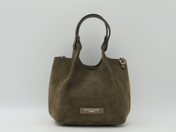 GIANNI CHIARINI BORSA DUA CAMOSCIO MARRONE