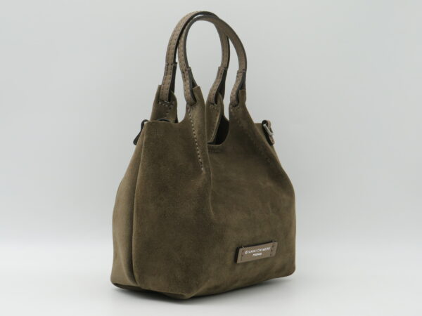 GIANNI CHIARINI BORSA DUA CAMOSCIO MARRONE - immagine 2