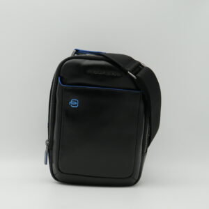 PIQUADRO TRACOLLA DOPPIA ZIP BLUESQUARE PELLE NERO