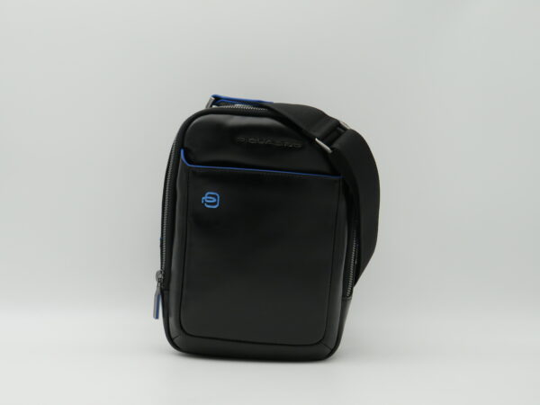 PIQUADRO TRACOLLA DOPPIA ZIP BLUESQUARE PELLE NERO