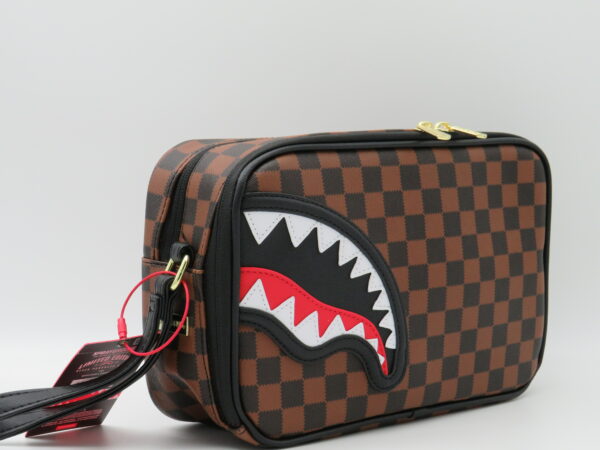 SPRAYGROUND DOPPIA ZIP DAMIER MARRONE - immagine 2