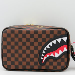 SPRAYGROUND BEAUTY DOPPIA ZIP DAMIER MARRONE