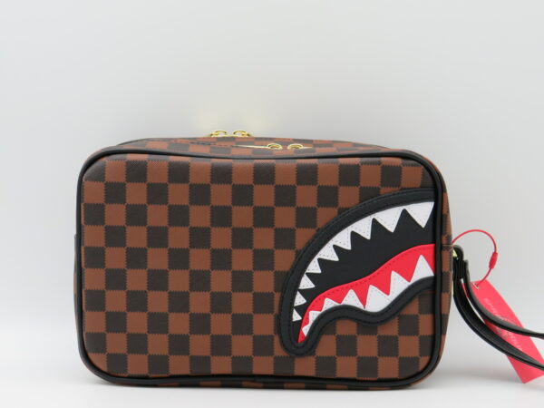 SPRAYGROUND DOPPIA ZIP DAMIER MARRONE - immagine 3