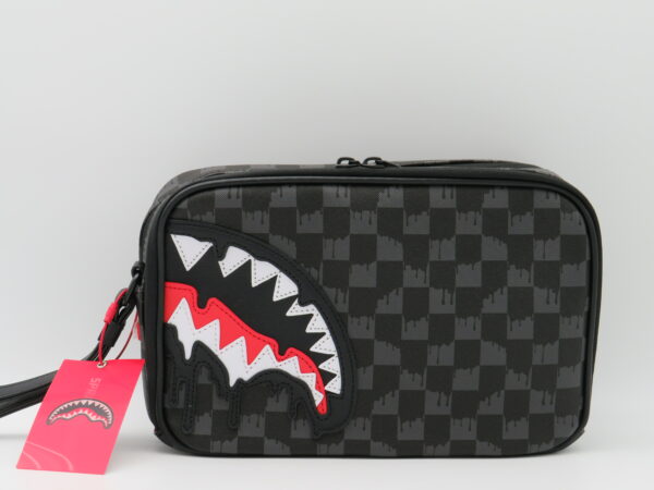 SPRAYGROUND BEAUTY DOPPIA ZIP DAMIER GRIGIO