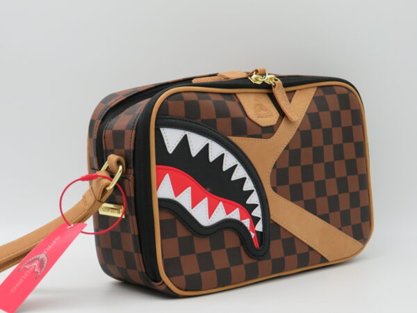 SPRAYGROUND BEAUTY DOPPIA ZIP DAMIER MARRONE/BEIGE - immagine 2