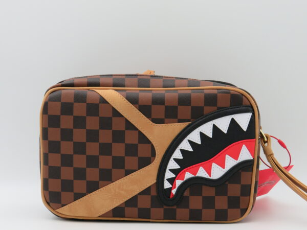 SPRAYGROUND BEAUTY DOPPIA ZIP DAMIER MARRONE/BEIGE - immagine 3