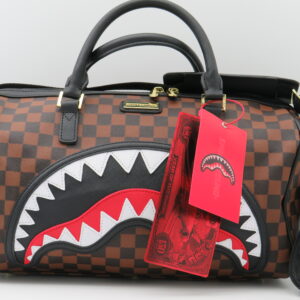 SPRAYGROUND BAULETTO CON TRACOLLA DAMIER MARRONE