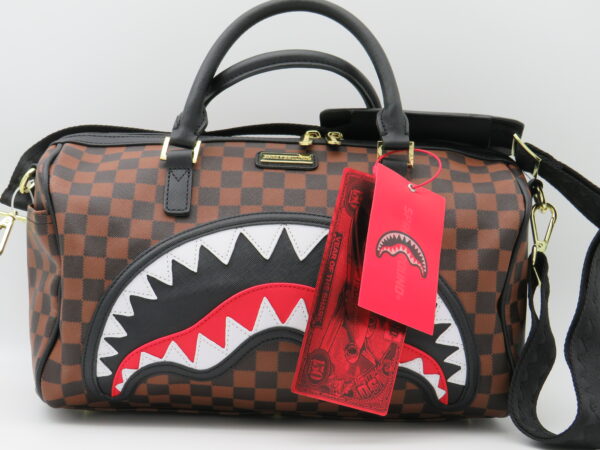 SPRAYGROUND BAULETTO CON TRACOLLA DAMIER MARRONE