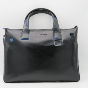 PIQUADRO CARTELLA PORTAPC MANO/TRACOLLA ESPANDIBILE BLUESQUARE PELLE NERO