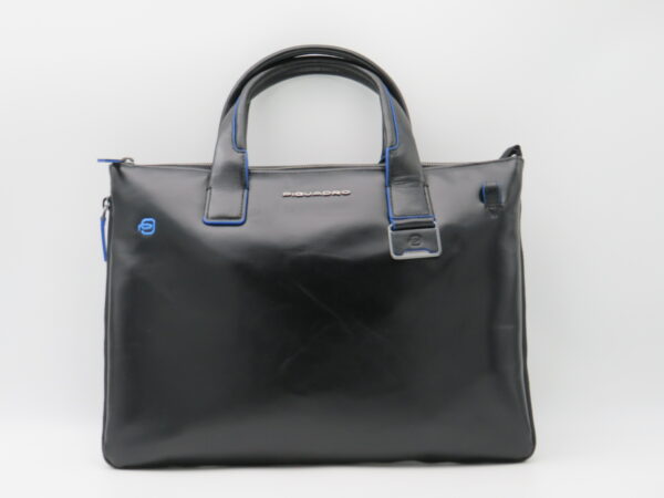 PIQUADRO CARTELLA PORTAPC MANO/TRACOLLA ESPANDIBILE BLUESQUARE PELLE NERO