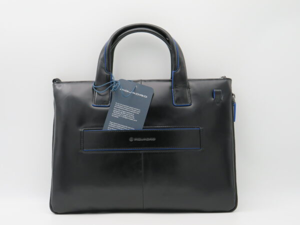 PIQUADRO CARTELLA PORTAPC MANO/TRACOLLA ESPANDIBILE BLUESQUARE PELLE NERO - immagine 3