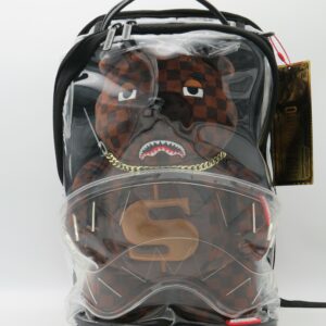 SPRAYGROUND ZAINO TRASPARENTE CON ORSO DAMIER MARRONE