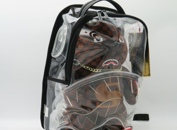 SPRAYGROUND ZAINO TRASPARENTE CON ORSO DAMIER MARRONE - immagine 2
