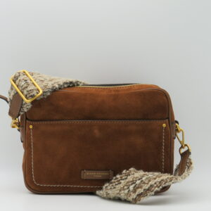 GIANNI CHIARINI TRACOLLA MEDIA CAMOSCIO COGNAC