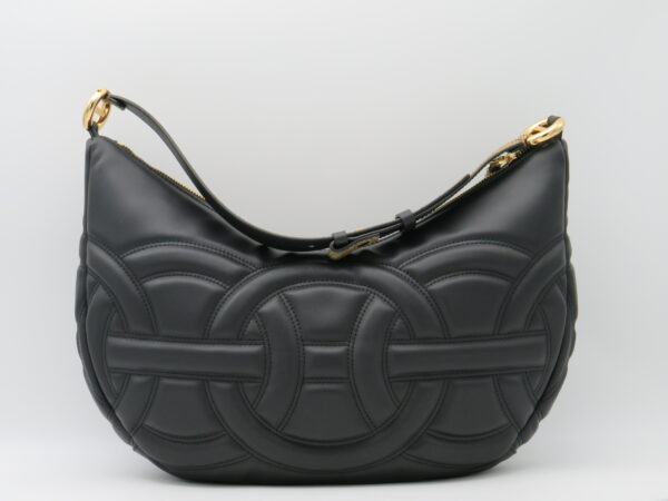 BORBONESE HOBOBAG IN PELLE VITELLO NERO+CAMOSCIO - immagine 4