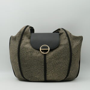 BORBONESE SHOPPING GRANDE JET MARRONE E PELLE