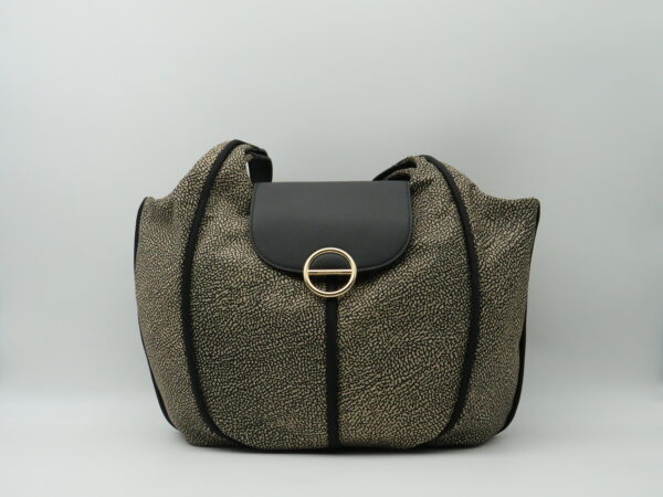 BORBONESE SHOPPING GRANDE JET MARRONE E PELLE