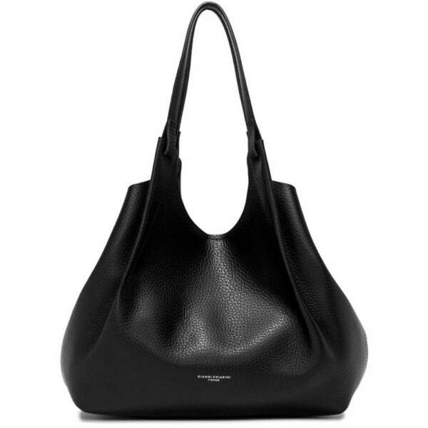 GIANNI CHIARINI SOTTOBRACCIO "DUA" GRANDE IN PELLE NERO INTERNO CUOIO - immagine 3