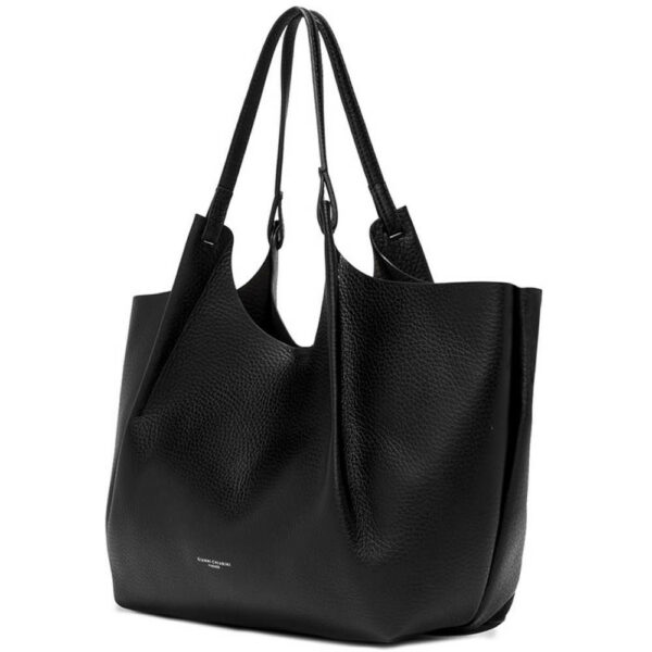 GIANNI CHIARINI SOTTOBRACCIO "DUA" GRANDE IN PELLE NERO INTERNO CUOIO - immagine 2