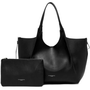 GIANNI CHIARINI SOTTOBRACCIO "DUA" GRANDE IN PELLE NERO INTERNO CUOIO
