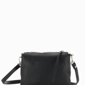 GIANNI CHIARINI TRACOLLA PICCOLA 3 SOFFIETTI PELLE MARTELLATA NERO