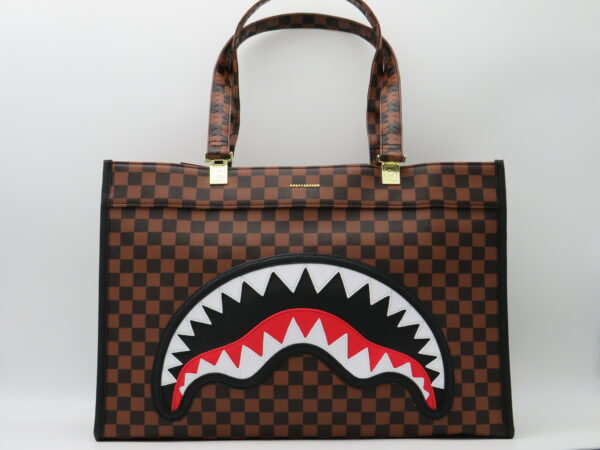 SPRAYGROUND SHOPPING GRANDE DAMIER MARRONE