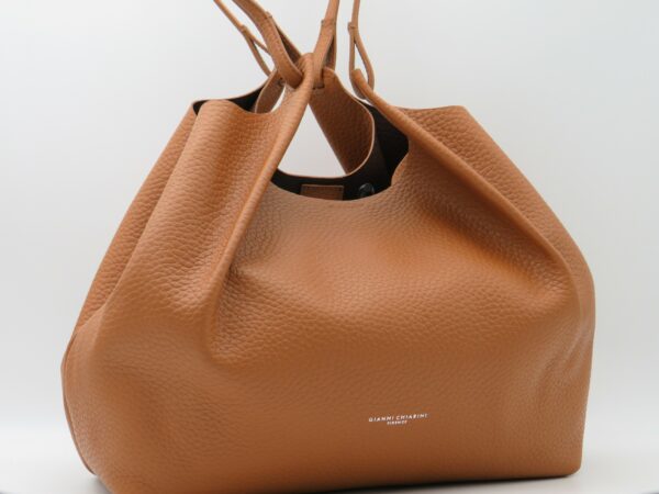 GIANNI CHIARINI SOTTOBRACCIO GRANDE MODELLO DUA PELLE CUOIO - immagine 2