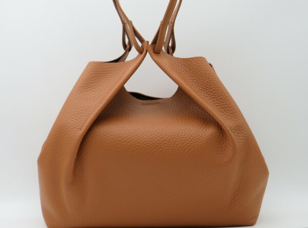 GIANNI CHIARINI SOTTOBRACCIO GRANDE MODELLO DUA PELLE CUOIO - immagine 3