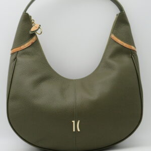 ALVIERO MARTINI 1'CLASSE HOBOBAG GRANDE PELLE MARTELLATA VERDE MUSCHIO+ GEO
