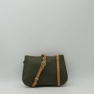 ALVIERO MARTINI 1'CLASSE TRACOLLA MINI PELLE MARTELLATA VERDE MUSCHIO E GEO