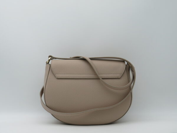 ALVIERO MARTINI 1'CLASSE TRACOLLA STONDATA CON PATTA PELLE MARTELLATA TAUPE+GEO - immagine 3