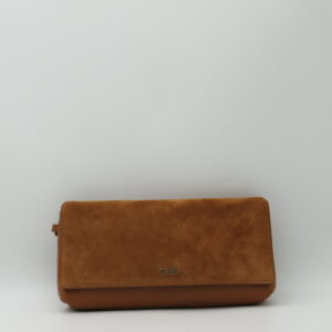 ALVIERO MARTINI 1'CLASSE POCHETTE/POLSIERA CAMOSCIO E PELLE COGNAC