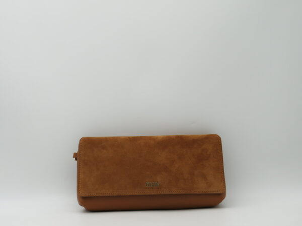 ALVIERO MARTINI 1'CLASSE POCHETTE/POLSIERA CAMOSCIO E PELLE COGNAC
