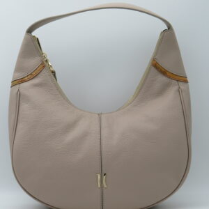 ALVIERO MARTINI 1'CLASSE HOBOBAG GRANDE PELLE MARTELLATA TAUPE+GEO