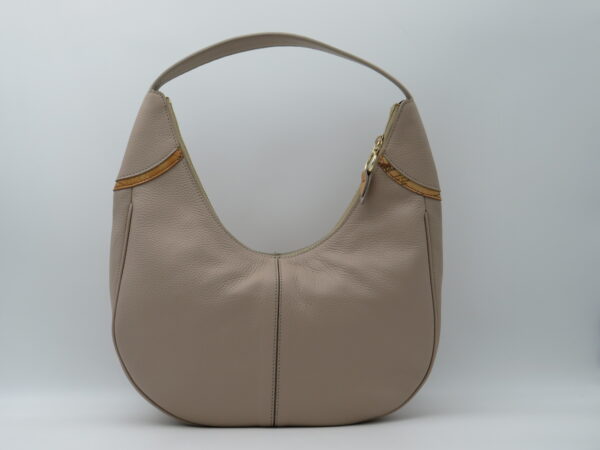 ALVIERO MARTINI 1'CLASSE HOBOBAG GRANDE PELLE MARTELLATA TAUPE+GEO - immagine 3