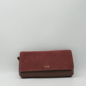 ALVIERO MARTINI 1'CLASSE POCHETTE CAMOSCIO/PELLE MARTELLATA MOGANO