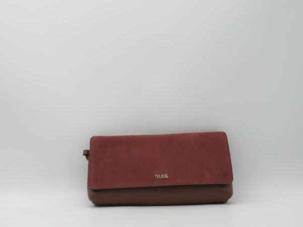 ALVIERO MARTINI 1'CLASSE POCHETTE CAMOSCIO/PELLE MARTELLATA MOGANO