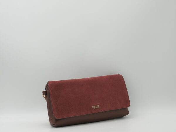 ALVIERO MARTINI 1'CLASSE POCHETTE CAMOSCIO/PELLE MARTELLATA MOGANO - immagine 2