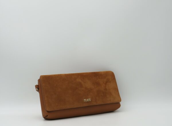 ALVIERO MARTINI 1'CLASSE POCHETTE/POLSIERA CAMOSCIO E PELLE COGNAC - immagine 2