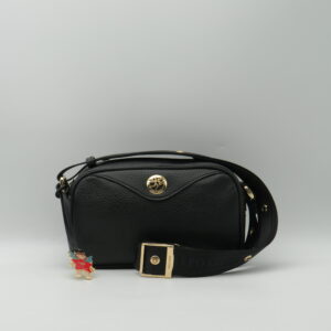 PIERO GUIDI TRACOLLA CUBETTO IN PELLE NERA+ORO