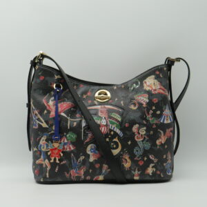 PIERO GUIDI TRACOLLA GRANDE IN PELLE NERA CIRCUS