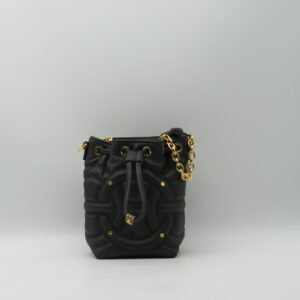 BORBONESE SECCHIELLO MINI IN  PELLE NERO RIFINITURE TAPIRO