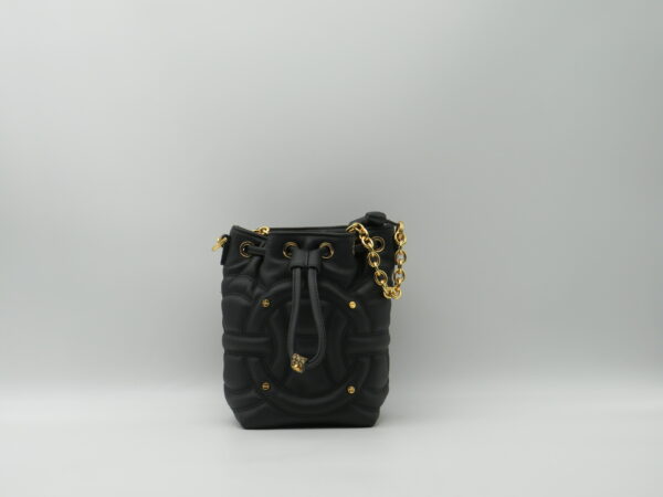 BORBONESE SECCHIELLO MINI IN  PELLE NERO RIFINITURE TAPIRO