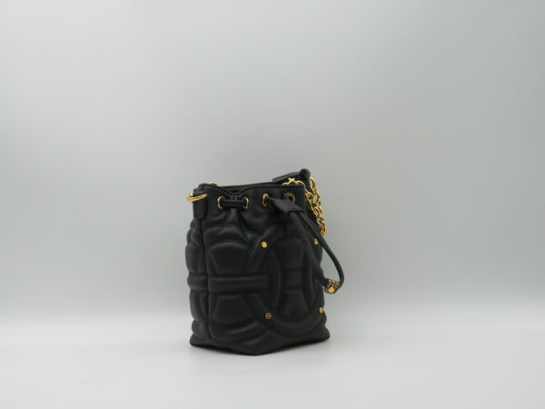 BORBONESE SECCHIELLO MINI IN  PELLE NERO RIFINITURE TAPIRO - immagine 2