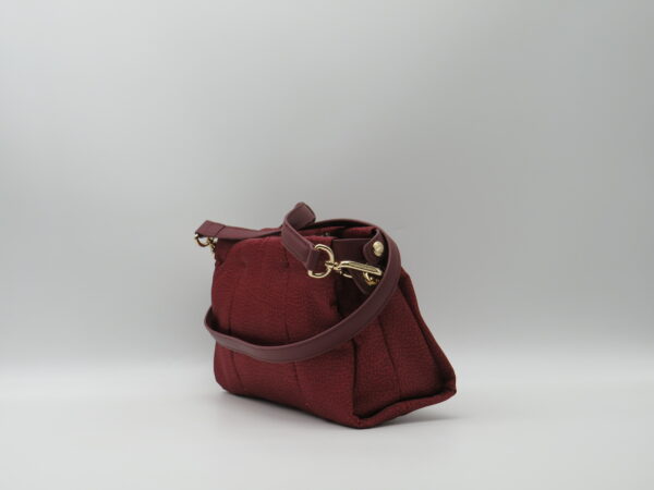 BORBONESE TRACOLLA PICCOLA IN TESSUTO ROSSO MERLOT - immagine 3