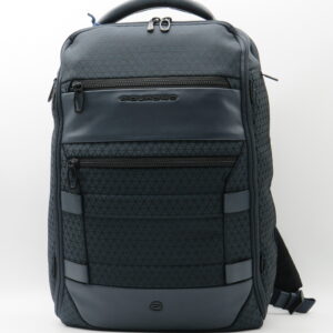 PIQUADRO ZAINO GRANDE PORTAPC DOPPIA ZIP CARBONIO ROMBI BLU