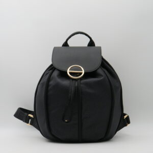 BORBONESE ZAINO OVALE IN TESSUTO JET NERO