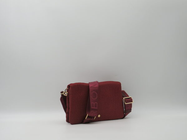BORBONESE BORSACON PORTATELEFONO E PORTACARTE  INTESSUTO ROSSO MERLOT - immagine 2