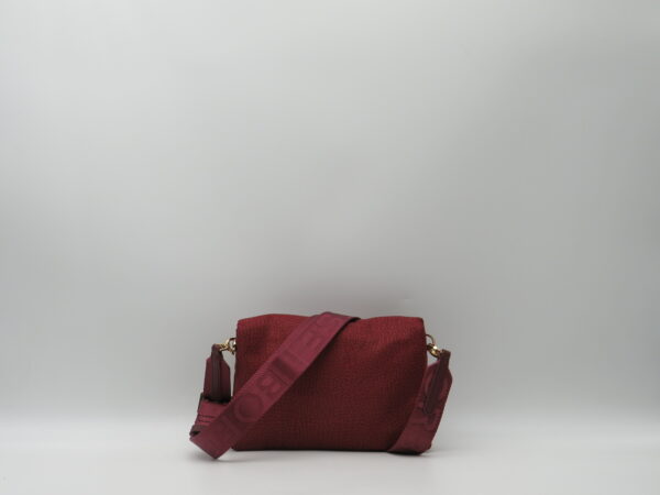 BORBONESE BORSACON PORTATELEFONO E PORTACARTE  INTESSUTO ROSSO MERLOT - immagine 3